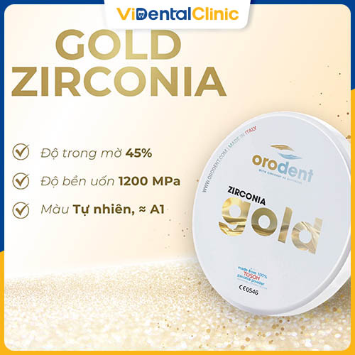 Răng sứ Orodent Gold Zirconia là dòng sản phẩm cao cấp nhất của Orodent