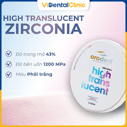 Răng sứ Orodent High Translucent Zirconia giúp tạo hiệu ứng ánh sáng tự nhiên nhất giống như răng thật