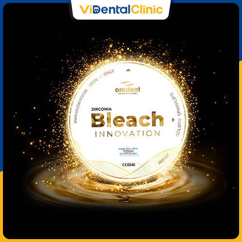 Răng sứ Orodent Bleach Innovation là dòng răng sứ cao cấp nhất của Orodent chứa 100% bột sứ Tosoh kết hợp tinh thể vàng